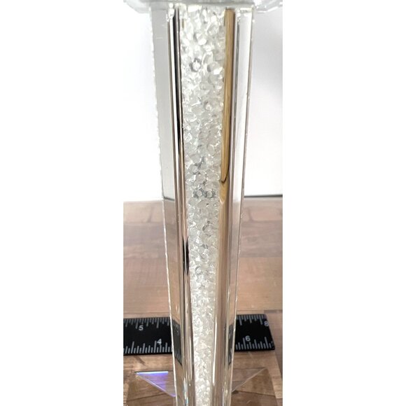 Set Of 2 Crystal Candlesticks with Crushed Gemstones B. T. Shalom Sparkle - Picture 4 of 5